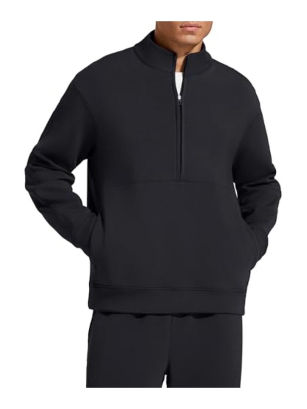 Half Zip Mock Neck Fleece Sweatshirt Pullover with Pocket